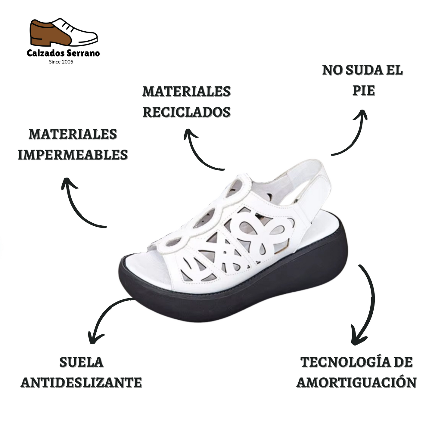 Abril™ | Sandalias ortopédicas con plataforma