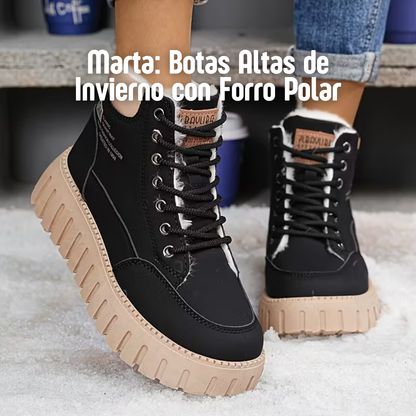 Marta: Botas Altas de Invierno con Forro Polar