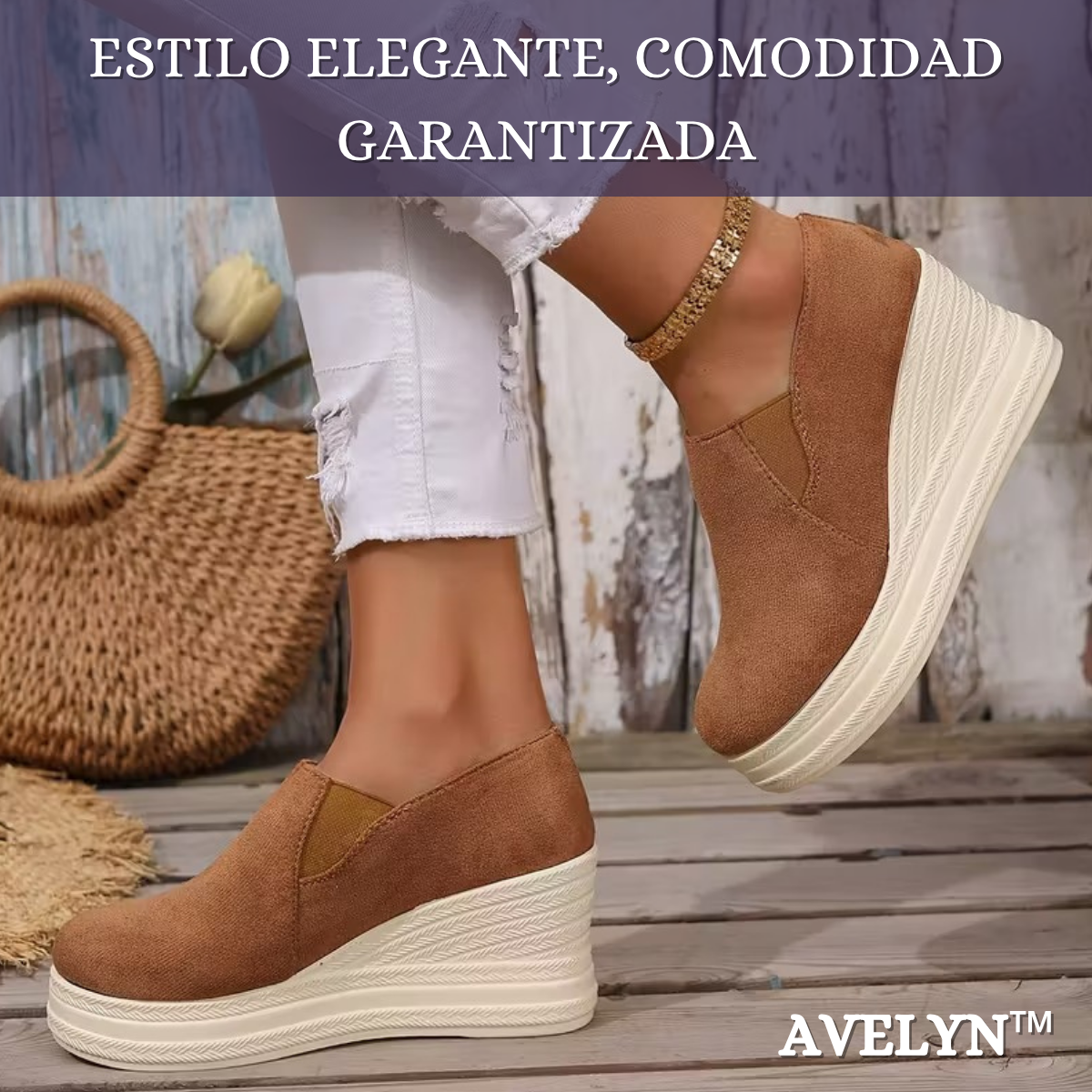 Avelyn | Cuñas de ante ortopédicas con plataforma