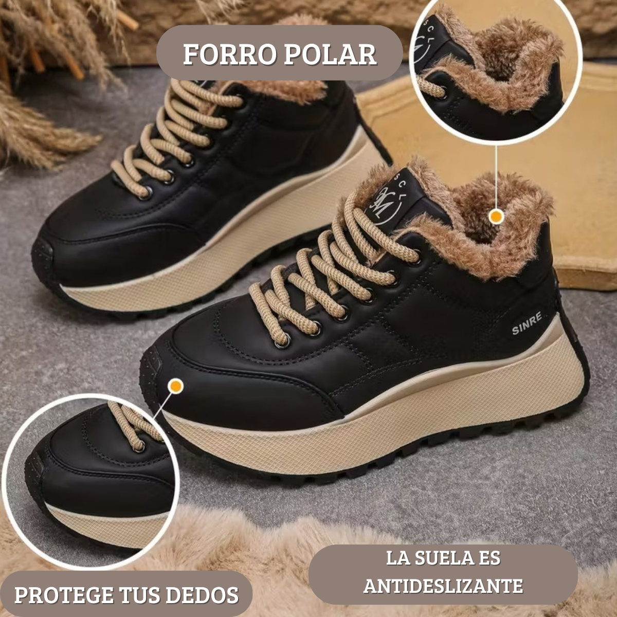 VelStep – Zapatillas ortopédicas de Invierno Aterciopeladas