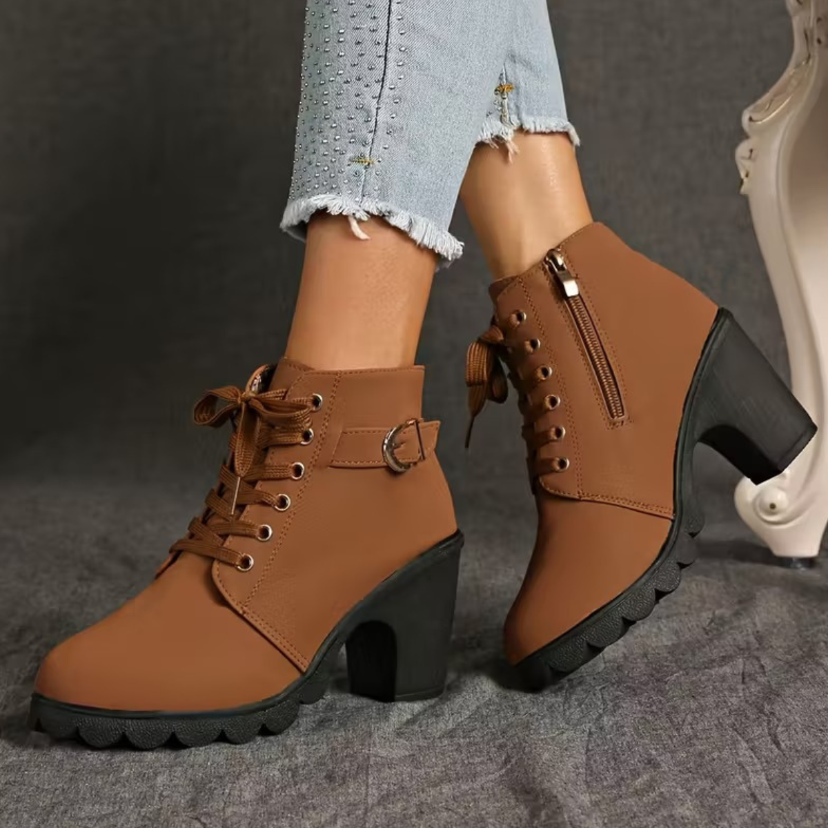 WinterGlow™ – Botines con Plataforma y Tacón Cuña para Mujer